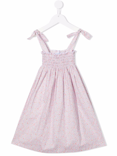Siola Floral-print Shirred Dress In Rosa