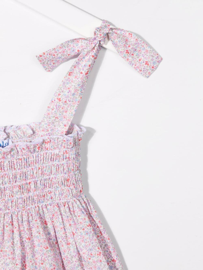 Siola Floral-print Shirred Dress In Rosa