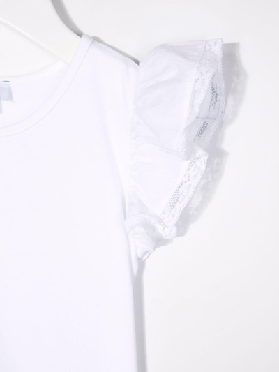Shop Siola T-shirt With Lace In Bianco