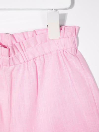 Siola Scalloped Cotton Shorts In Rosa