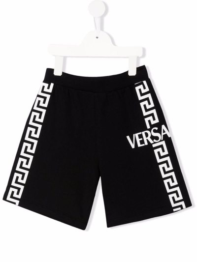 Shop Versace Printed Bermuda In Nero