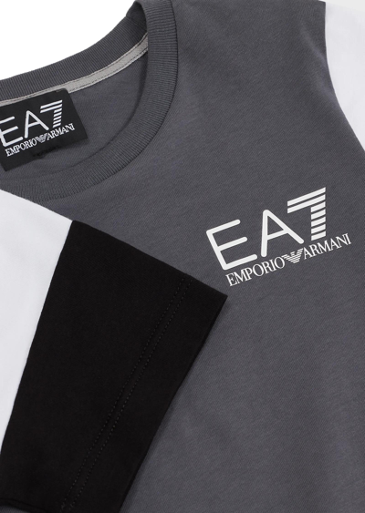 Ea7 T-shirt With Logo In Grigio