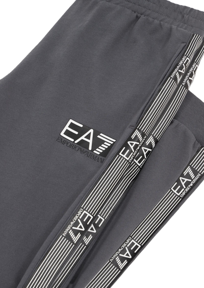 Shop Ea7 Trousers With Side Bands In Grigio