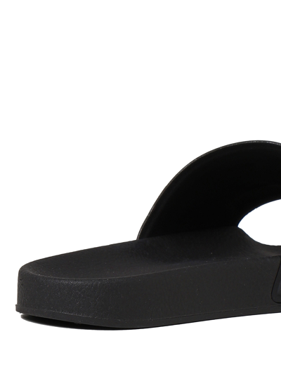 Shop Ea7 Slippers With Logo In Nero