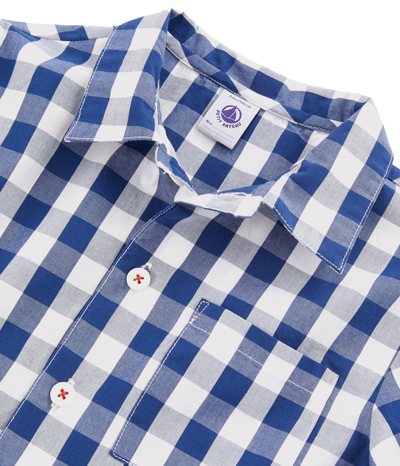 Petit Bateau Plaid Pajamas In Blu