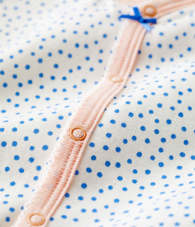 Petit Bateau Polka Dot Romper In Bianco