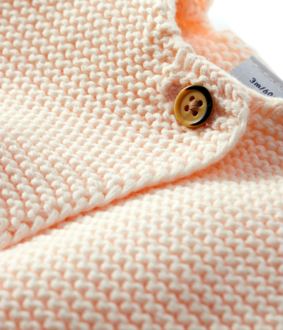 Shop Petit Bateau Solid Color Cardigan In Rosa