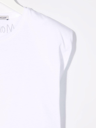 Shop Moncler T-shirt With Shoulder Pads In Bianco