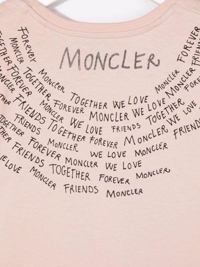 Moncler T-shirt With Shoulder Pads In Rosa