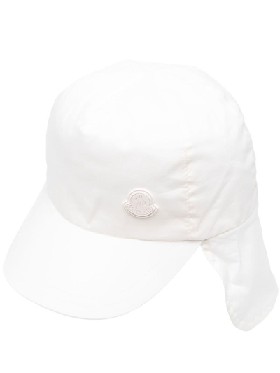 Shop Moncler Hat With Logo In Bianco