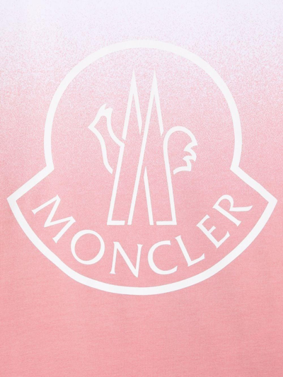 Shop Moncler Gradient T-shirt With Logo In Bianco