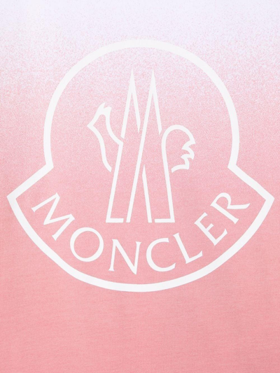 Moncler Gradient-effect T-shirt Dress In Bianco