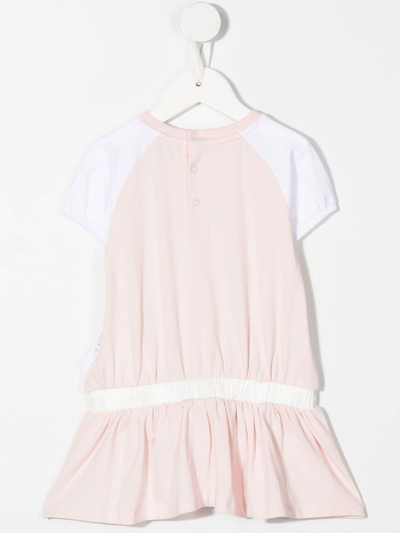 Moncler Baby Girls Pink Cotton Dress In Rosa