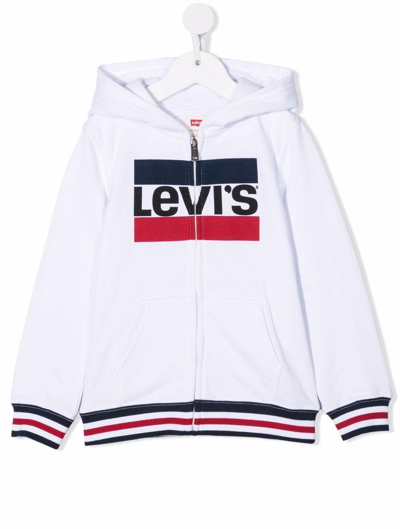 Shop Levi&#039;s Sweatshirt With Hood In Bianco
