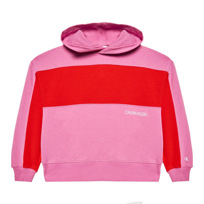 Shop Calvin Klein Junior Fuchsia Sweatshirt With Red Band In Fucsia