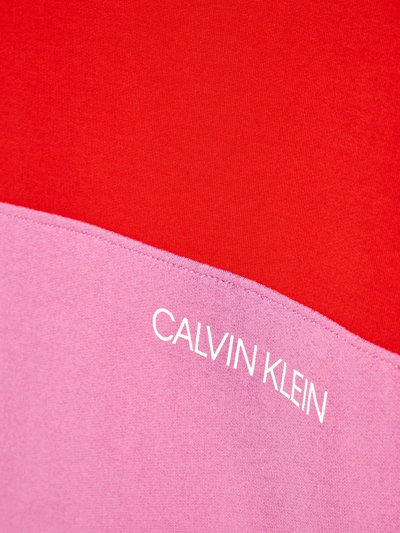 Shop Calvin Klein Junior Fuchsia Sweatshirt With Red Band In Fucsia