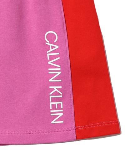 Shop Calvin Klein Junior Fuchsia Skirt With Red Bands In Fucsia