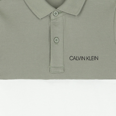 Shop Calvin Klein Junior Color Block Polo In Bianco