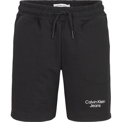 Shop Calvin Klein Junior Bermuda With Elastic Waist In Nero