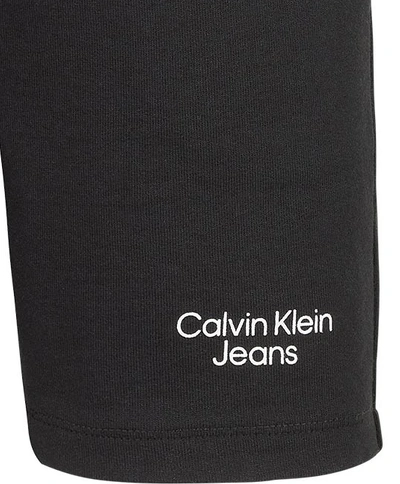 Shop Calvin Klein Junior Bermuda With Elastic Waist In Nero
