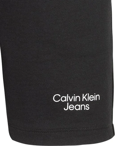 Calvin Klein Junior Bermuda With Elastic Waist In Nero