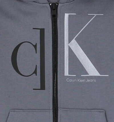 Shop Calvin Klein Junior Sweatshirt With Hood In Grigio