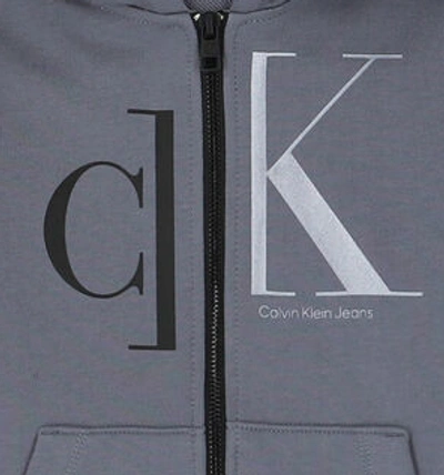 Calvin Klein Junior Sweatshirt With Hood In Grigio