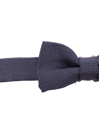 Shop Armani Junior Silk Bow Tie In Blu