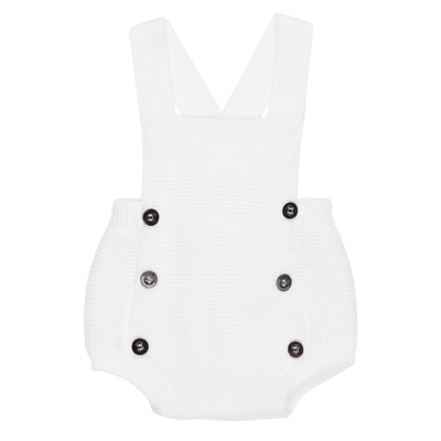 Shop Armani Junior Dungarees And T-shirt Suit In Bianco