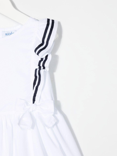 Siola Stripe-print Trim Dress In Bianco