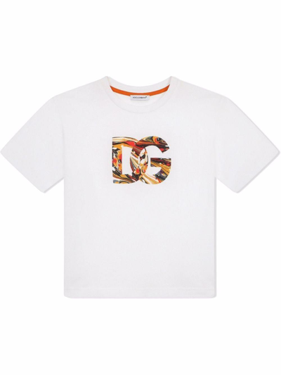 Shop Dolce & Gabbana T-shirt With Logo In Bianco
