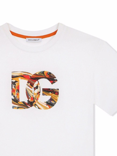 Shop Dolce & Gabbana T-shirt With Logo In Bianco