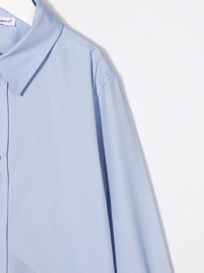 Dolce & Gabbana Embroidered-logo Shirt In Cielo