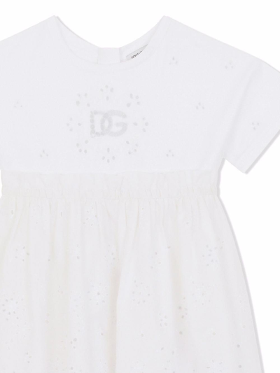 Shop Dolce & Gabbana Dress With Embroidery In Bianco