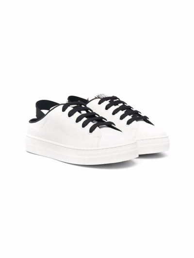 Shop Moschino Sneakers With Elastic In Bianco