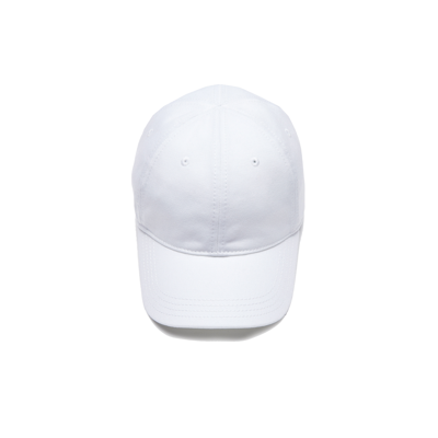 Lacoste White Twill Logo Cap In Bianco