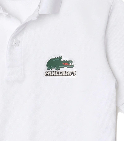 Shop Lacoste Polo With Minecraft Logo In Bianco