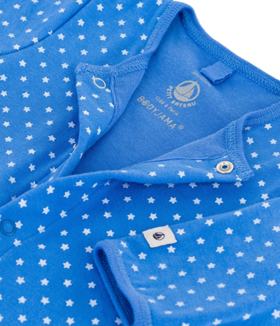 Petit Bateau Onesie With Stars Print In Blu