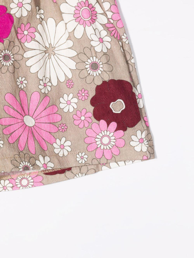 Shop Douuod Floral Shorts In Beige