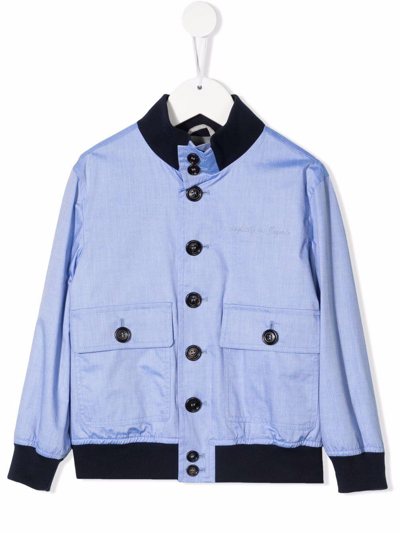 Shop Brunello Cucinelli Jacket With Buttons In Cielo