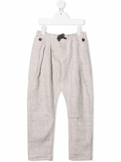 Shop Brunello Cucinelli Trousers With Elastic In Grigio