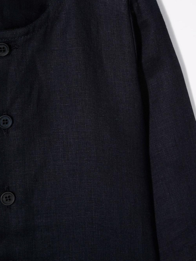 La Stupenderia Round Neck Button Down Jacket In Blu