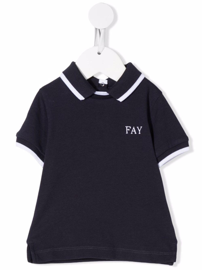 Fay Junior Polo With Embroidery In Blu