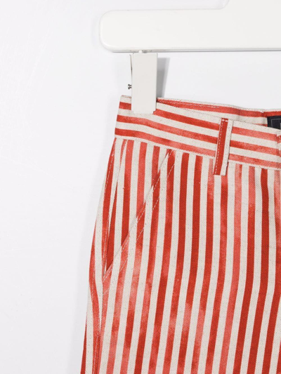 Fay Junior Striped Bermuda In Rosso