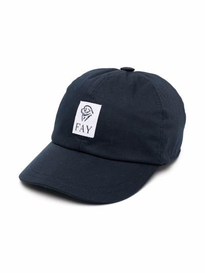 Shop Fay Junior Hat With Visor In Blu