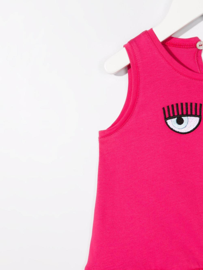 Chiara Ferragni Tank Top In Eyestar Cotton In Fucsia
