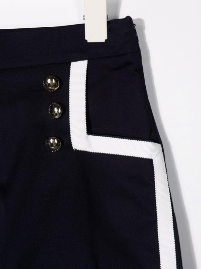 Elie Saab Cotton Gabardine Stretch Shorts In Blu