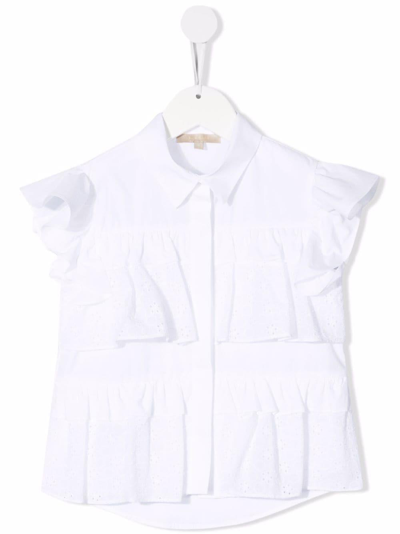Elie Saab Shirt With Voilant In Bianco
