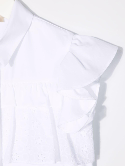 Elie Saab Shirt With Voilant In Bianco