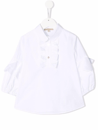 Shop Elie Saab Shirt With Rouches In Bianco